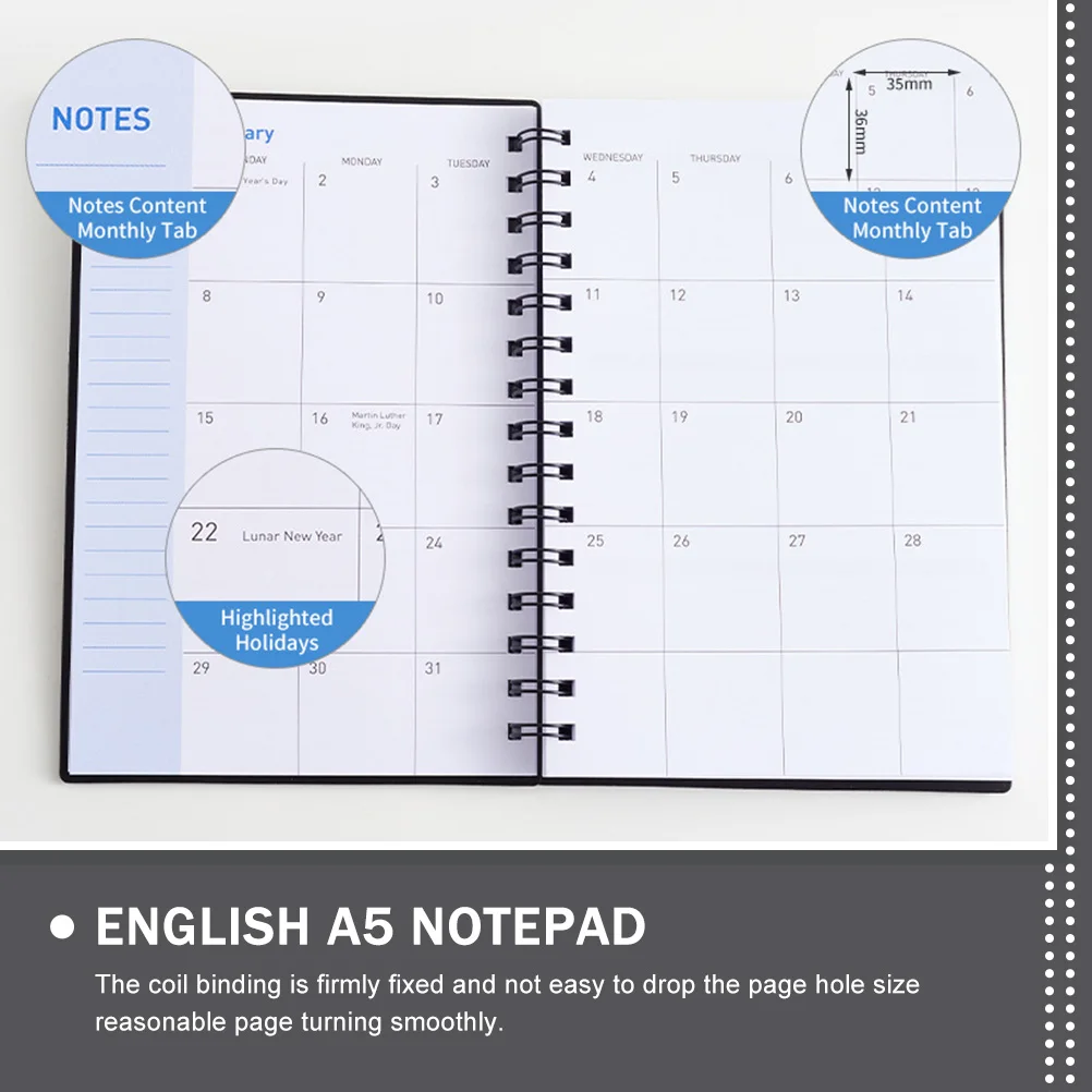Weekly Planner Notebook A5 Size Impermeable Thick Paper Better Writing Experience Calendar Schedule Notepad School Work Daily