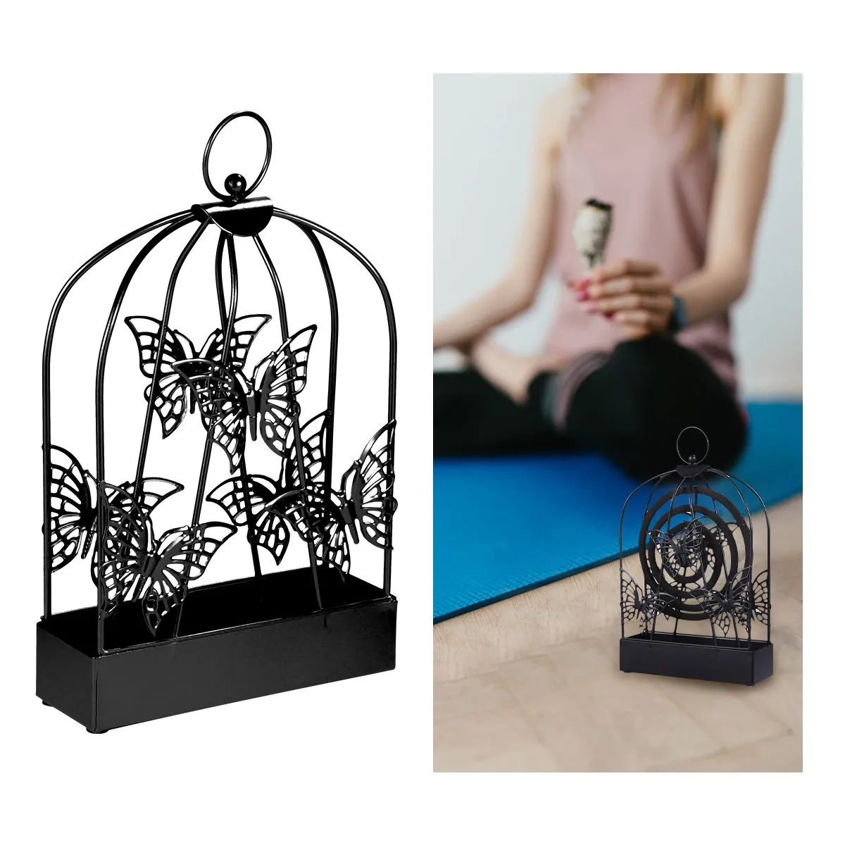 1Pcs Butterfly-Shaped Holder Metal Elegant Art Decorative Stand for Home Living Room Bedroom Bathroom Outdoor Use