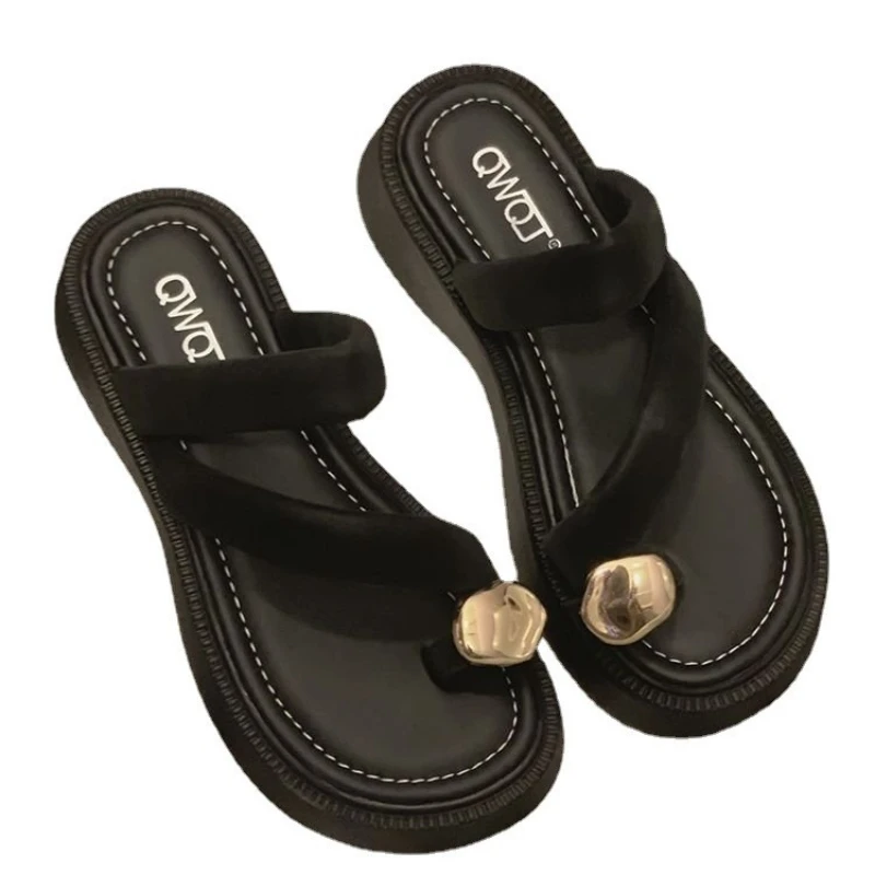 

2024 New Summer Style Fashionable, Comfortable and Wear-resistant Platform Thick-soled Small Fragrant Sandals and Slippers