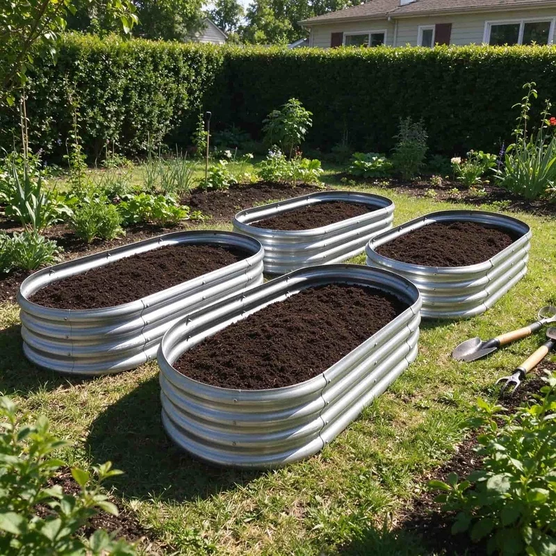 Oval Galvanized Rust Proof Raised Garden Bed1One Pack4X2X1FTLarge-space balcony garden bed for growing vegetables and plants