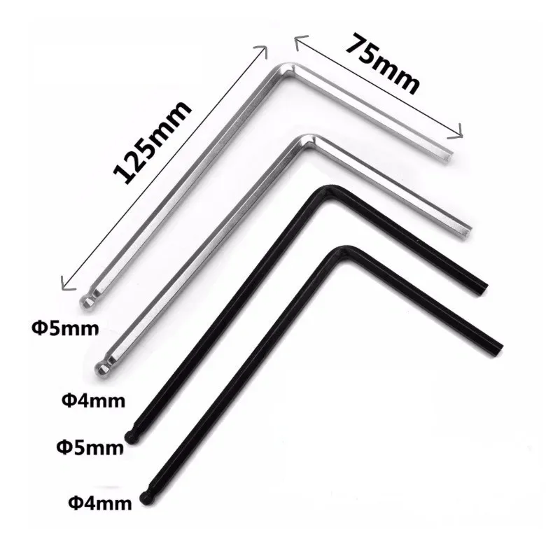 4mm 5mm Ball End Guitar Truss Rod Tool Hexagon Allen Wrench Key for Martin Acoustic Guitar Bass Electric Guitar Adjustment