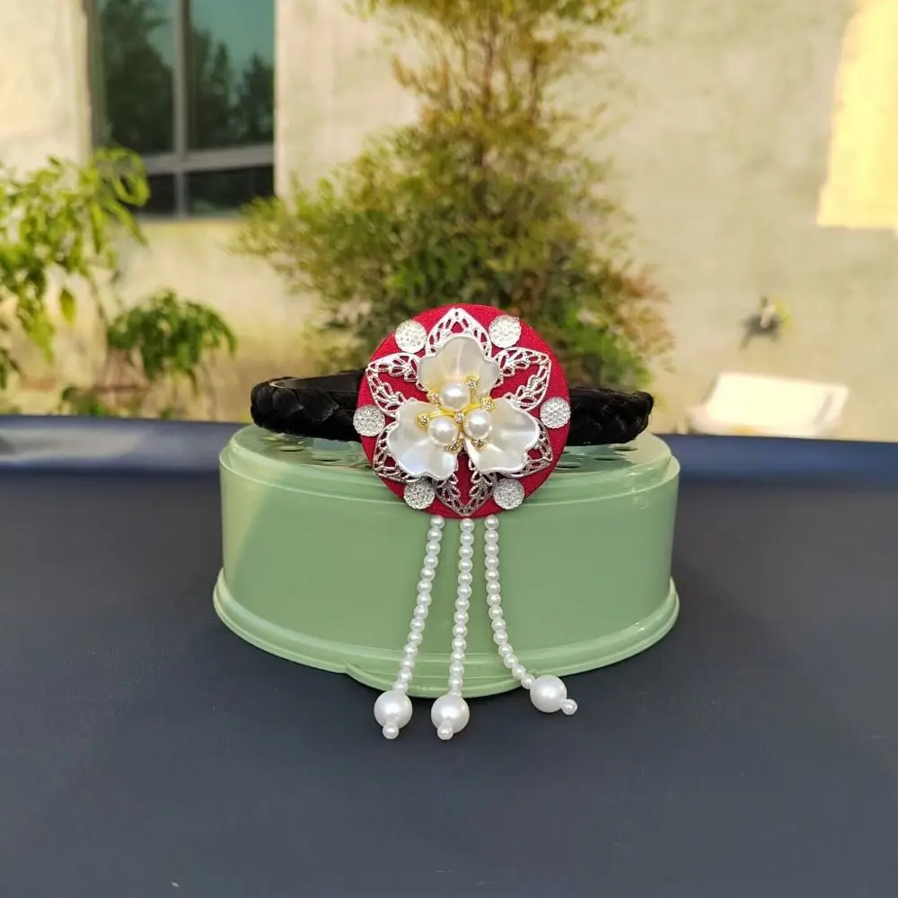 الحلو زهرة الكورية عقال اللؤلؤ مطرز الهانبوك هيرباند التقليدية العرقية نمط مرحلة الرقص الشعر هوب الأطفال #3