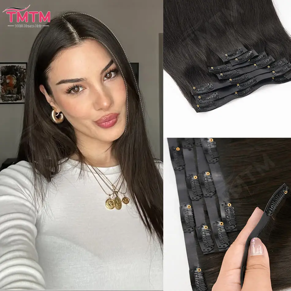 extensions-de-cheveux-humains-lisses-a-clipser-en-pu-couleur-noir-brun-7-pieces-110g-ensemble-trame-invisible-en-pu-sans-couture-pour-femmes-100-cheveux-humains