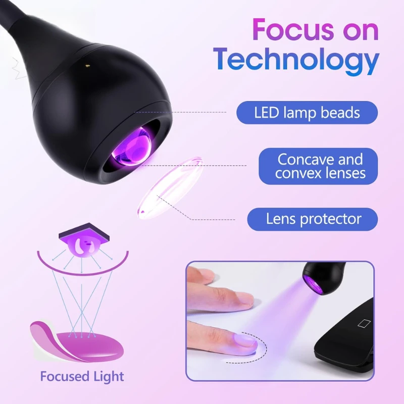 التحكم باللمس الأشعة فوق البنفسجية مسمار مصباح Led أضواء الأظافر مجفف الأشعة فوق البنفسجية البسيطة مرنة كليب على مكتب USB هلام علاج مانيكير باديكير أدوات
