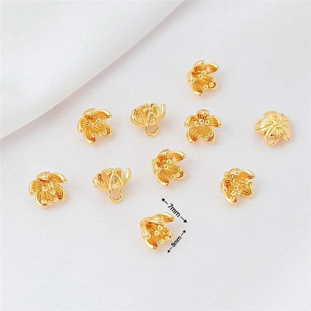 실버 14K 금도금 은방울꽃, 장미, 벚꽃 펜던트, DIY 수제 팔찌, 목걸이, 재료 및 액세서리