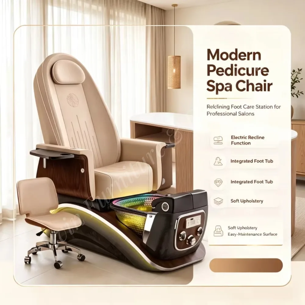 Wholesale Luxury Modern Beauty Nail Salon Pipeless Whirlpool Foot Spa Manicure Pedicure Chair with Discharge Pump