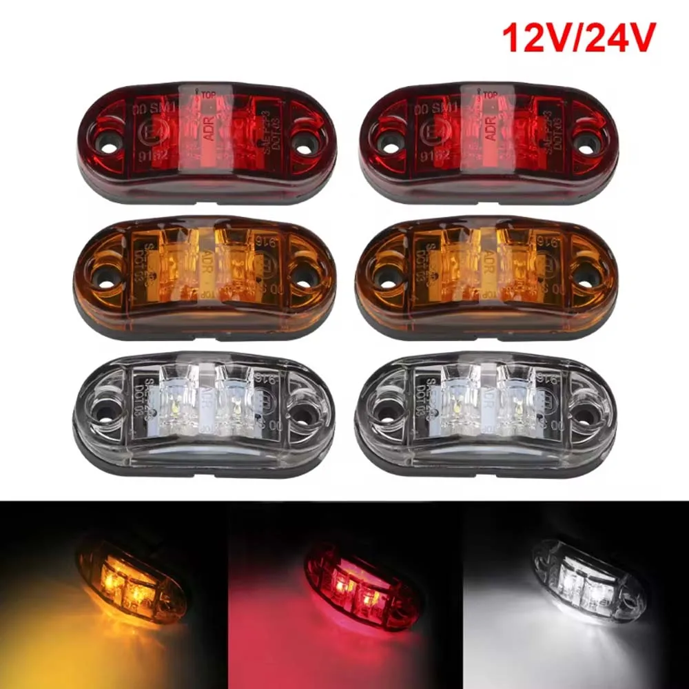 For Trailer Truck Caravan Side Clearance Marker Lamp Warning Lights LED Side Marker Lamp Red Yellow White 12V- 24V