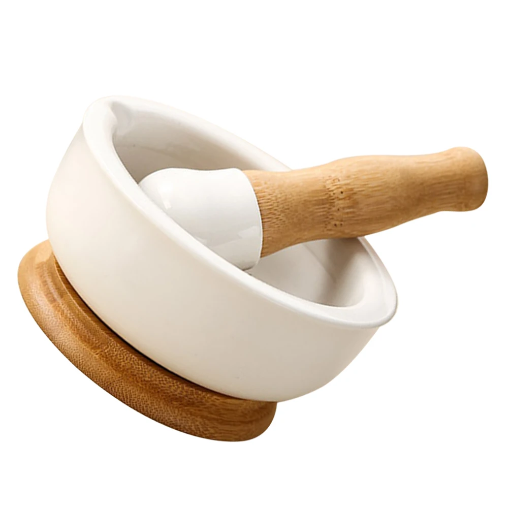 

Ceramic Grinding Food Tool Garlic Mill Spice Grinder Kitchen Utensil Ceramic Bowl Pestle Set Set Baby Bowls Easy Clean
