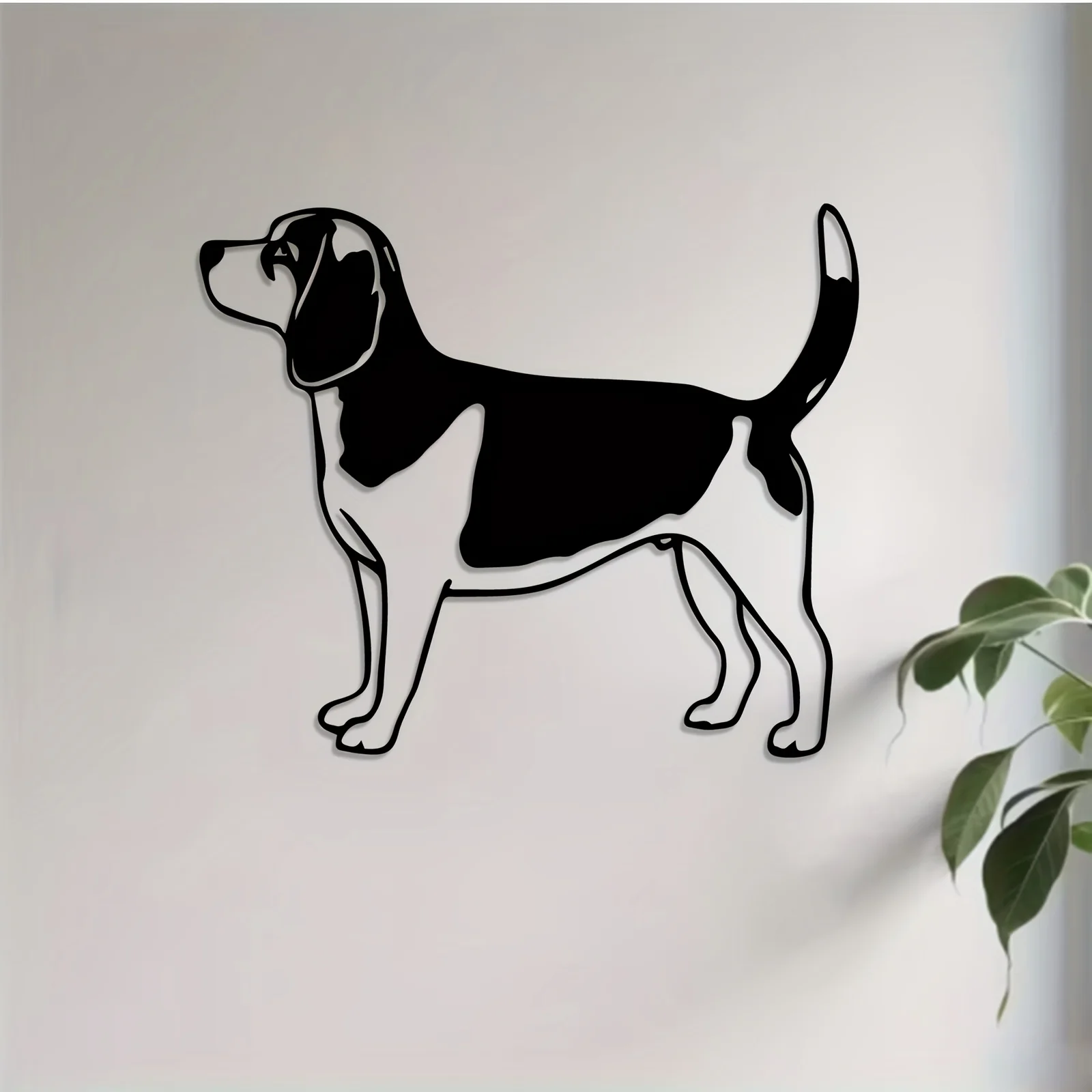 Beagle Metal Wall Art, Lifelike Beagle Silhouette Mural, Ideal Gift for New Year, Easter and Dog Lovers