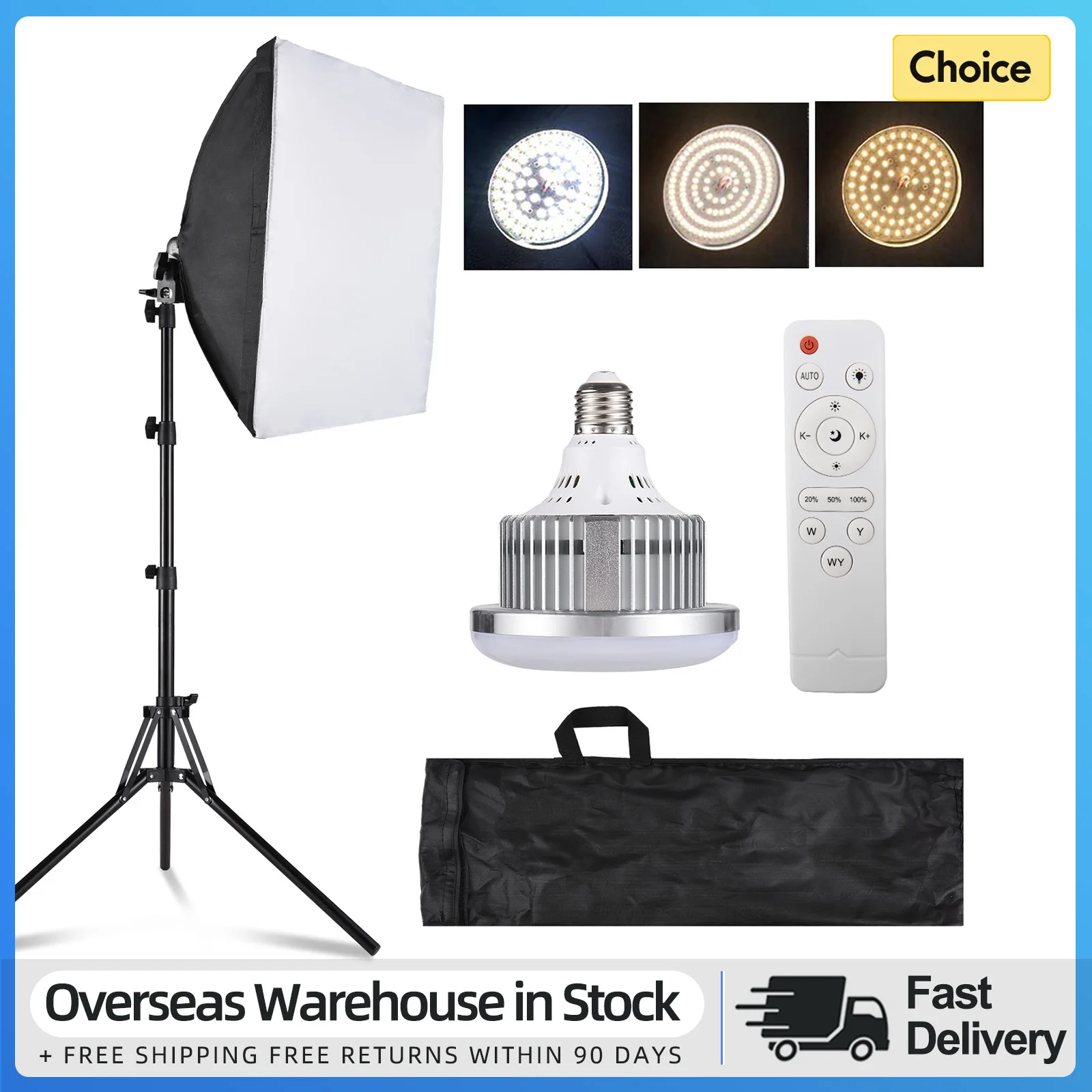 Andoer Studio Photography Light Kit Softbox Lighting Set Including 85W Bi-color LED Light + 40x40cm Softbox + 1.7m Light Stand