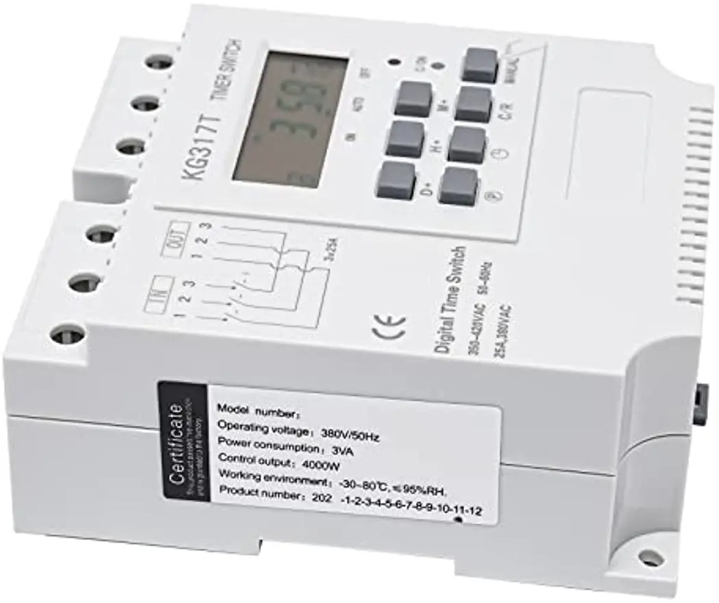 مؤقت رقمي قابل للبرمجة ، مفتاح زمني ثلاثي الطور ، KG317T ، V ، 50-60HZ ، 25A