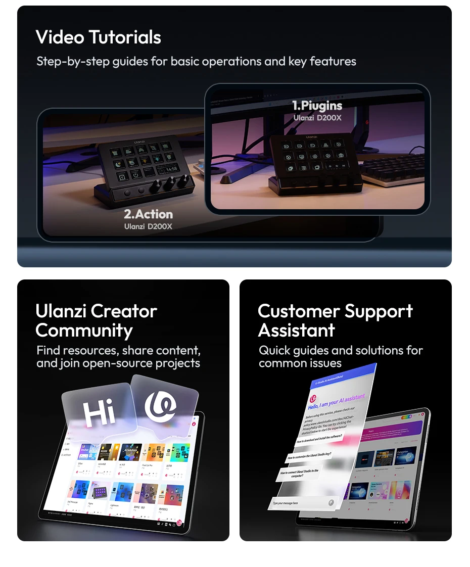 Ulanzi D200X All-in-One Creative Deck Desktop Control Hub for Video Photo Post-Processing Smart Lighting Studio Livestreaming