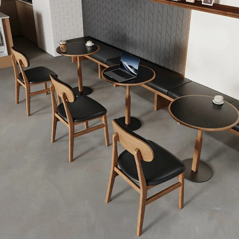 Wholesale Solid Wood Restaurant Furniture Restaurant Chairs and Tables Booth Seating Bench Dining Coffee Shop Table Chair Sets