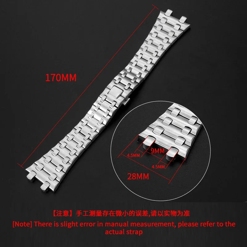 For Audemars Piguet Royal Oak Offshore Series AP15400 15407ST Watch Strap Anti-Rust Double Press Butterfly Buckle Watchband 28mm