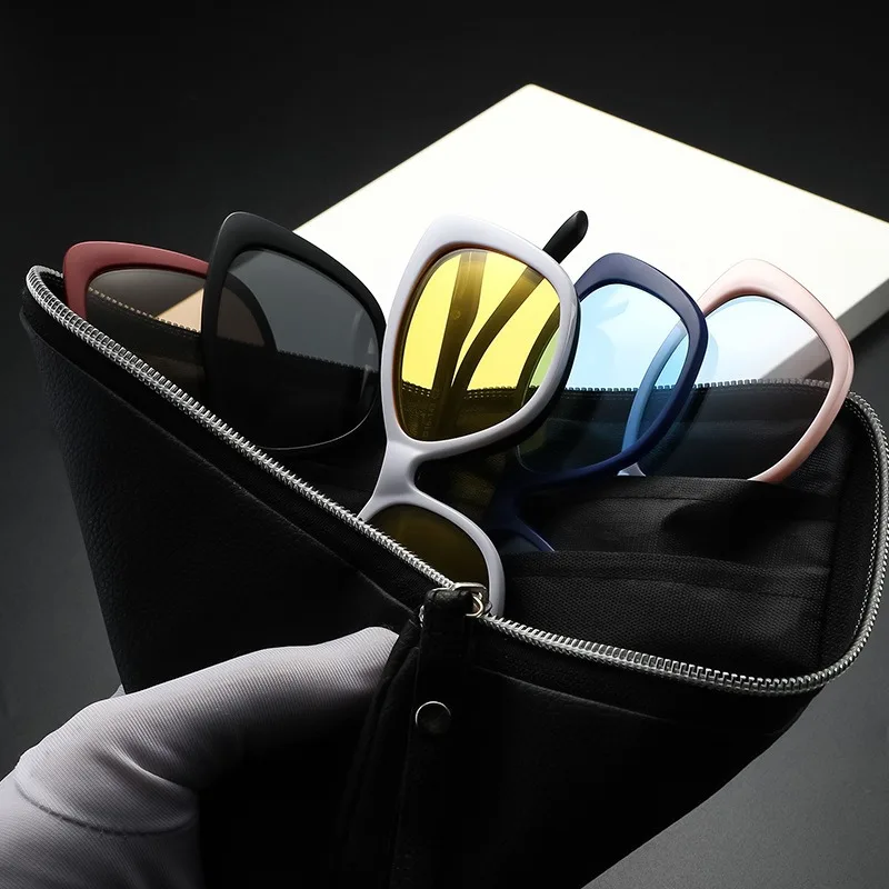 Eyeglasses Frame Women With 5 PCS Clip On Polarized Sunglasses Spectacle Magnetic Glasses Male UV400 Eyeglasses 2345D
