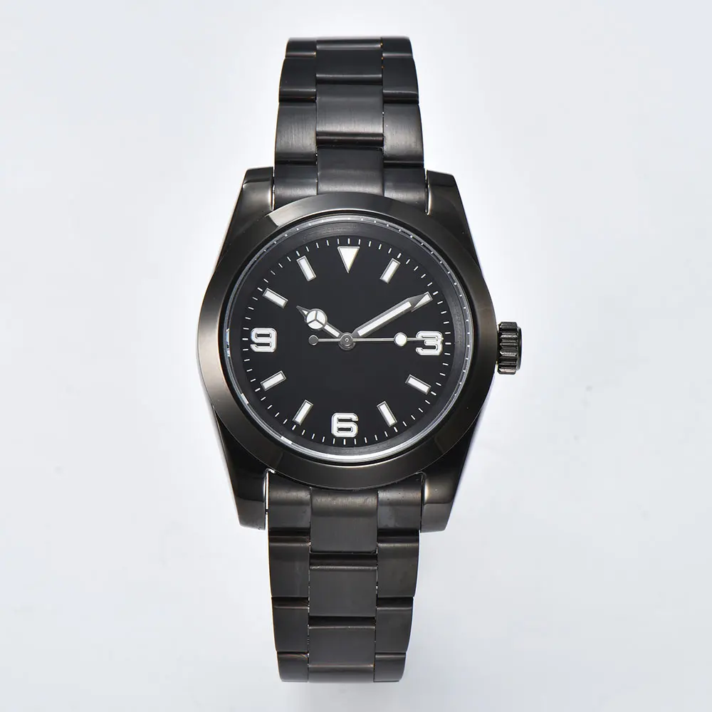 Reloj mecánico automático para hombre, pulsera de lujo con carcasa de acero inoxidable, cristal de zafiro, estilo minimalista, NH35, 39MM