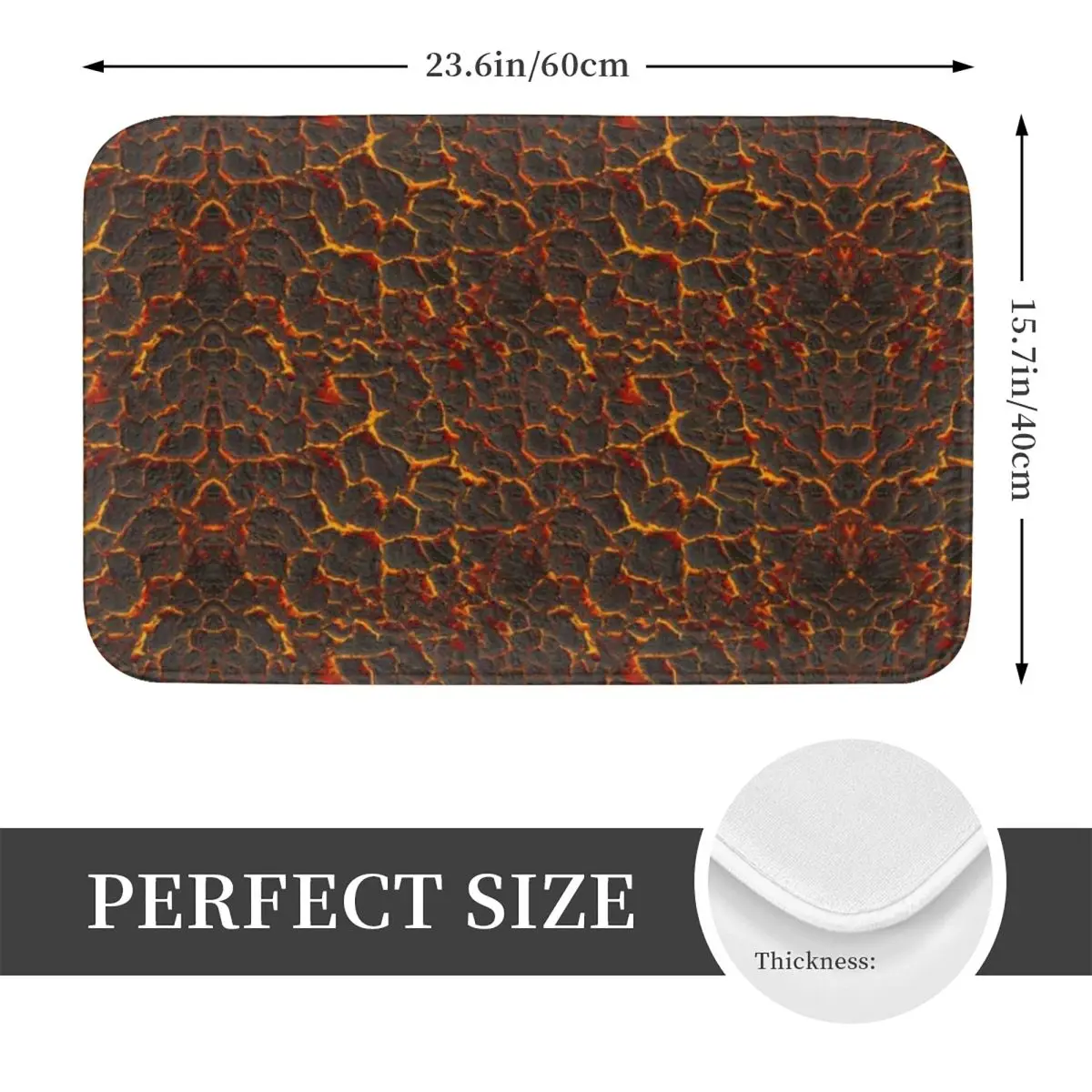 3D Desert Crack Water Fire Design Non-slip Doormat Floor Mat Water oil proof Carpet Rug for Kitchen Entrance Home Footpad Mats