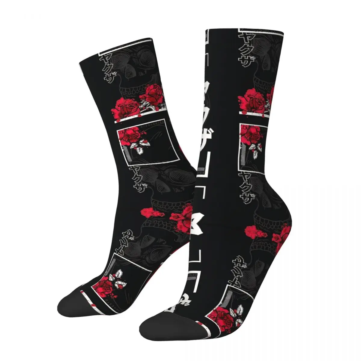 Funny Men's Socks Japanese Streetwear Yakuza Vintage Hip Hop Crazy Crew Sock Gift Pattern Printed