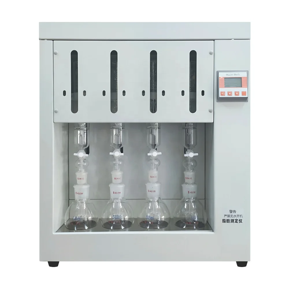 

Hot Sales Laboratory Crude Fat Analyzer Industry Biological Base Automatic Fat Analyzer 5-100°C Digital Fat Analyze for Lab Use