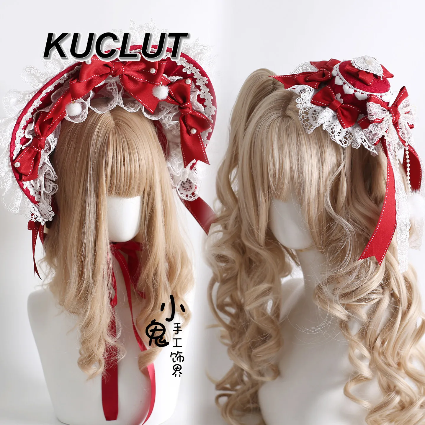 

Оригинальные рождественские новые головные уборы, аксессуары в стиле Лолиты для девочек, кружевная повязка на голову в стиле Лолиты, маленькая шляпа, повязка на голову с цветочными кроличьими ушками KC