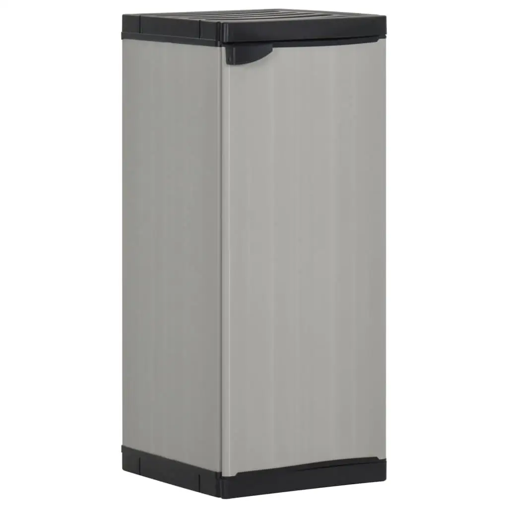 Stylish Grey & Black Garden Storage Cabinet with 1 Shelf - Compact 35x40x85 cm Design