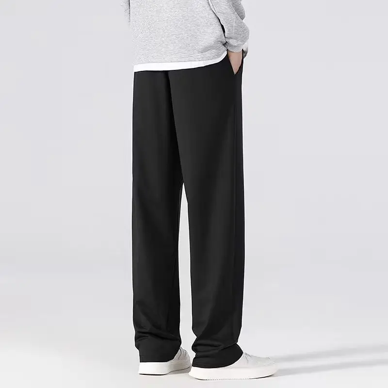 Mens Sweatpants Straight Fit Joggers for Sports and Streetwear Loose Oversized Casual Pant Drawstring Multi-pocket Men Long Pant