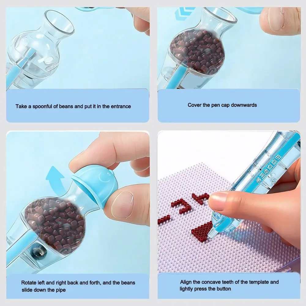 2.6mm Tip Bead Placement Pen Press Automatic Ergonomic Grip Bead Positioning Pen Save Time Crafts Maker Perler Hama Beads Pen