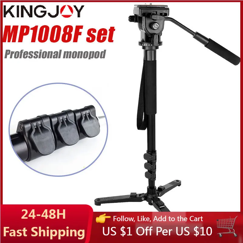 

KINGJOY Professional Monopod Set 4 Sections Camera Tripod Stand Handheld Telescopic Holder Tripe for DSLR Video Camera Camcorder