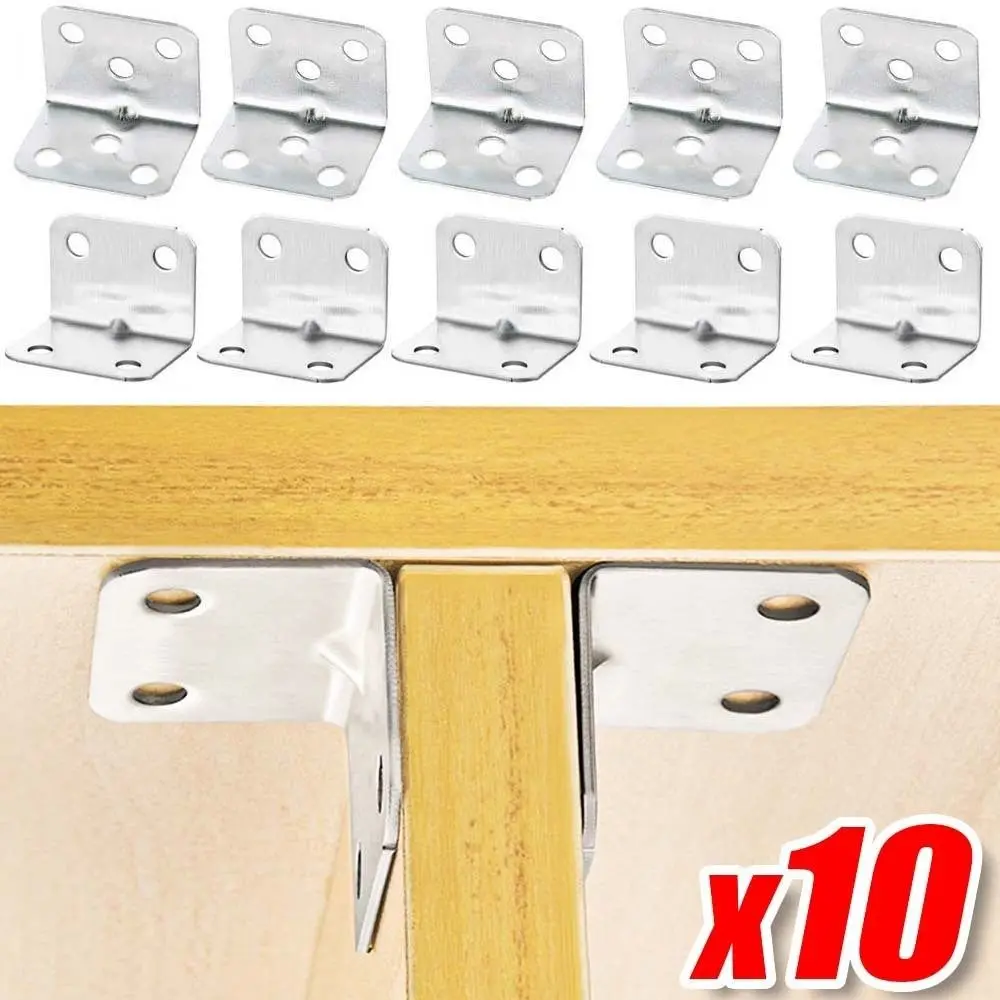 10Pcs Furniture Cabinet Partition Corner Brackets Fastener Hardware Home Connector Tools Corner Braces Universal Thickened