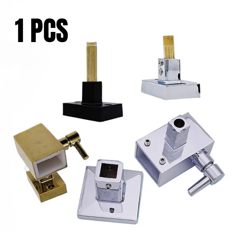 1pcs Square Holder Shower Head Fixed Base Extension Pole Shower Column Lift Shower Pipe Wall Bracket Zinc Alloy