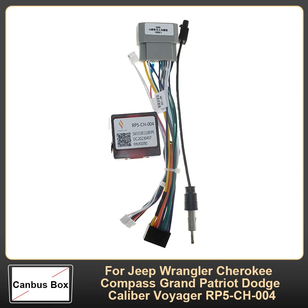 Car Wire Harness Adapter Canbus Box For Jeep Wrangler Cherokee Compass Grand Patriot Dodge Caliber Voyager RP5-CH-004