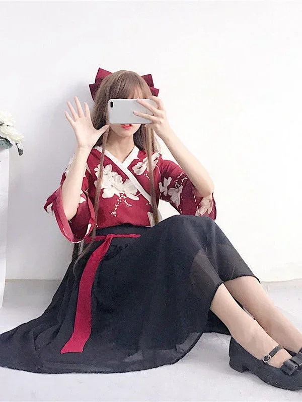 Hanfu Han Element Ancient Chinese Style Ming Dynasty Improvement Traditional Clothing Woman Asian Dress Girl Lovely Coat Skirt