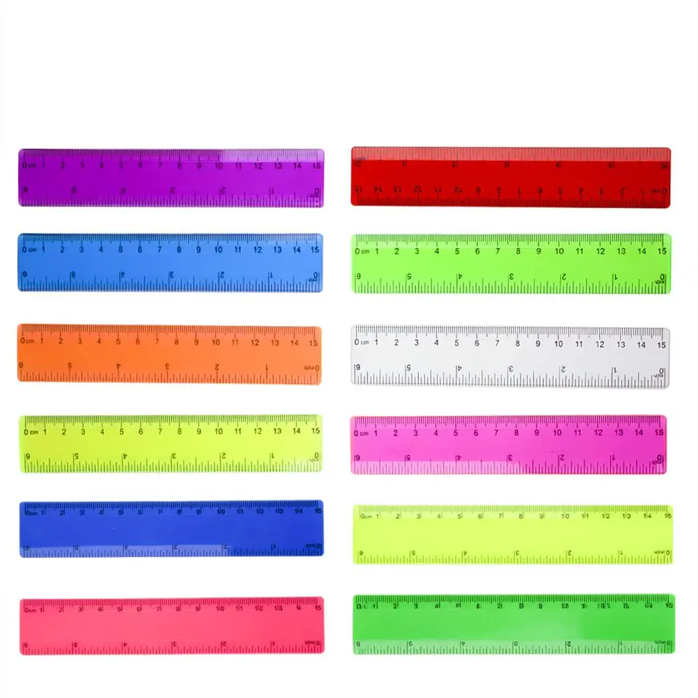 For Haiyuan Student Stationery 15cm Transparent Plastic Ruler Measuring Accessory For School Office Drawing Craft