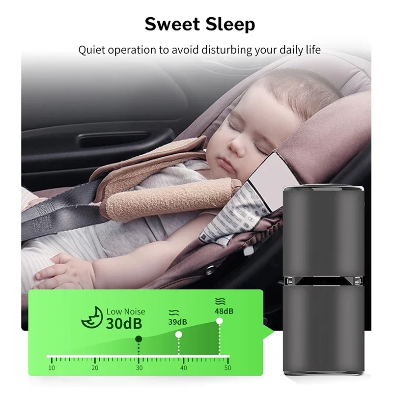 Xiaomi Youpin Car Air Purifier Freshener Accessories Negative Ion Generator Low Noise Deodorizer Smoke Odor Remover Air Cleaner