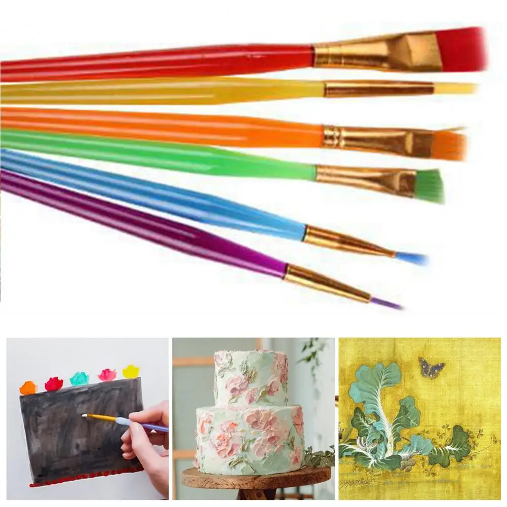 Durable Drawing Brush Transparent Rod Exquisite Workmanship Watercolor Brush Students Portable Watercolor Drawing Brush Set