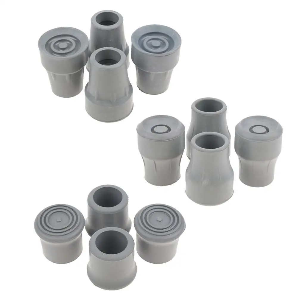 Non Slip Replacement Hiking Pole Rubber Tip End Cap Cover for Walking Crutch Cane Ferrule and Household Use
