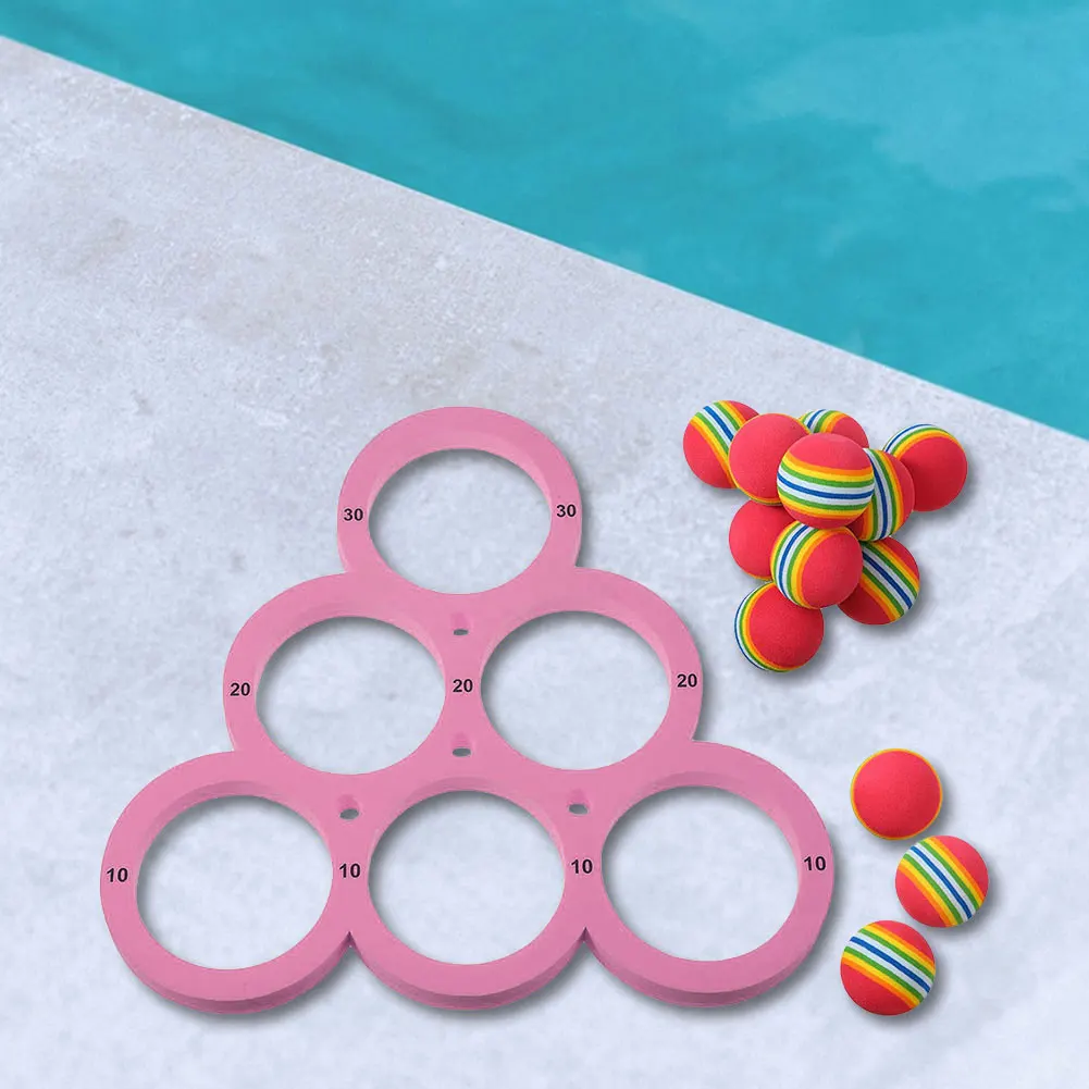 

Pool Toys Games Set with 12 Rainbow Balls Pool Floating Throwing Games Floating Pool Water Toys for Summer Pool Party and Beach
