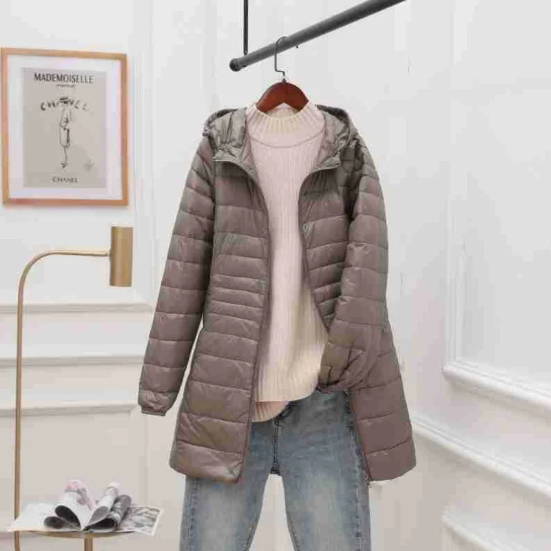 Women's Clothing Hooded X-Long Ultra Light Down Jacket 2025 New Arrivals  Feather Jacket Warm Coat