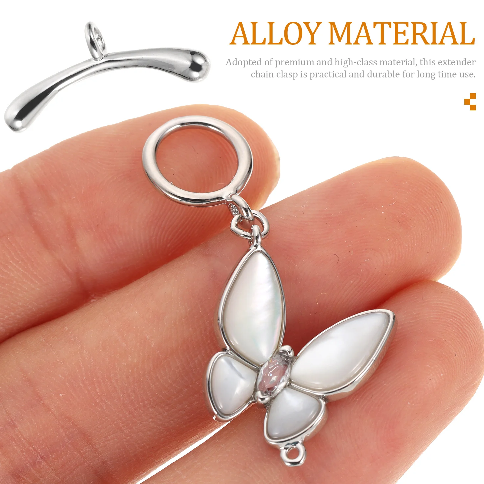 

2Pcs High-End Necklace Extender Clasp Jewelry Connector Durable Safe Gift for Family Friends Colleagues