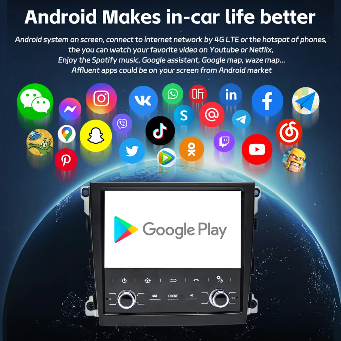LK7261 7''Android 12 Stystem navigasi Stereo mobil/Unit kepala mendukung Carplay,Android Auto, DSP
