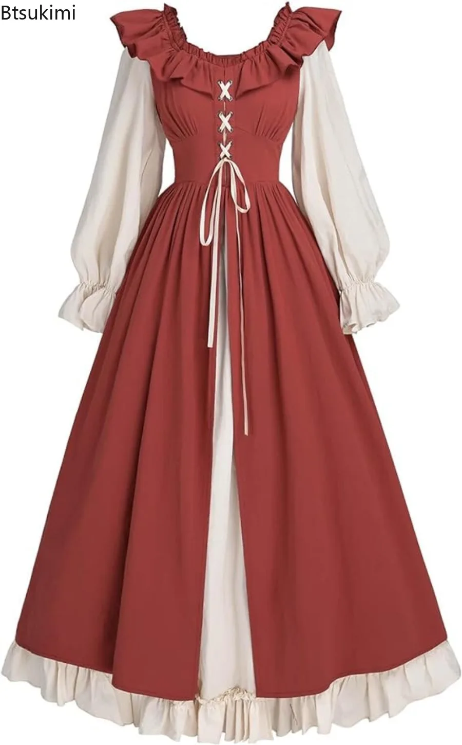 2025 vestido Medieval mujer manga larga Irlanda Maxi bata Vintage vestido de hadas renacentista vikingo gótico ropa fantasía vestido de baile