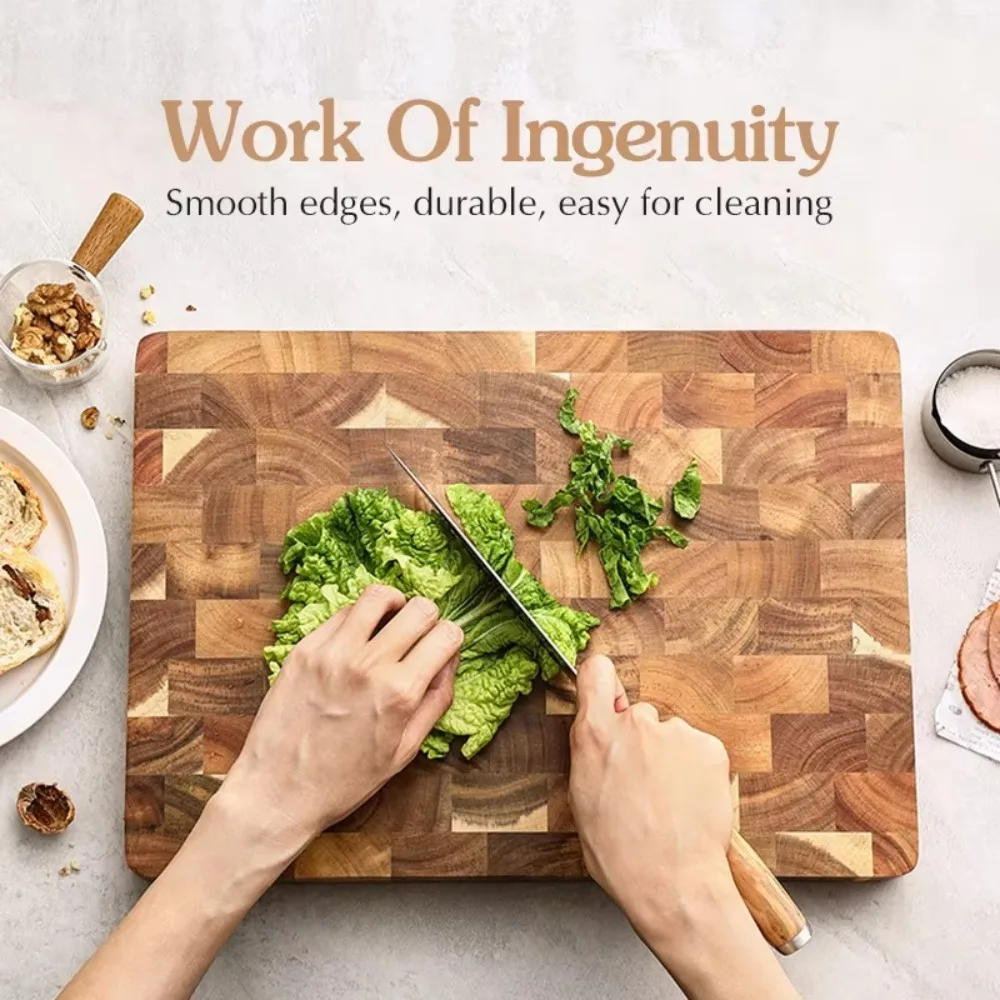 Acacia Wood Splicing Chopping Board Double-sided Anti-mold Wooden Cutting Board Non Slip Kitchen Tools Vegetable Cutting Board