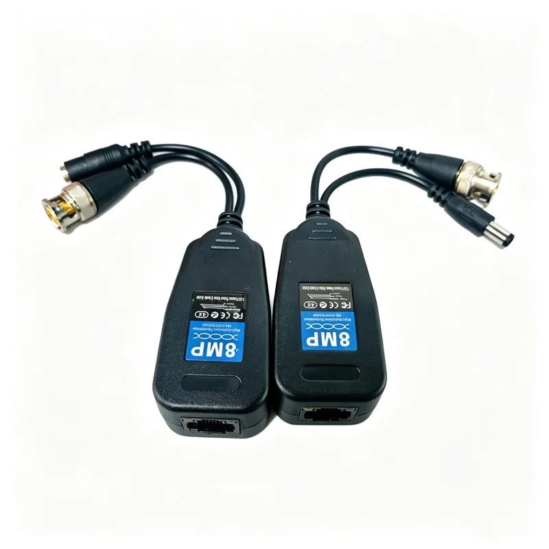 1/2/5/10 Pairs Passive CCTV Video Balun Transceiver Coax BNC Supply Power to RJ45 Connector For 2MP 5MP 8MP AHD/TVI/CVI Cameras