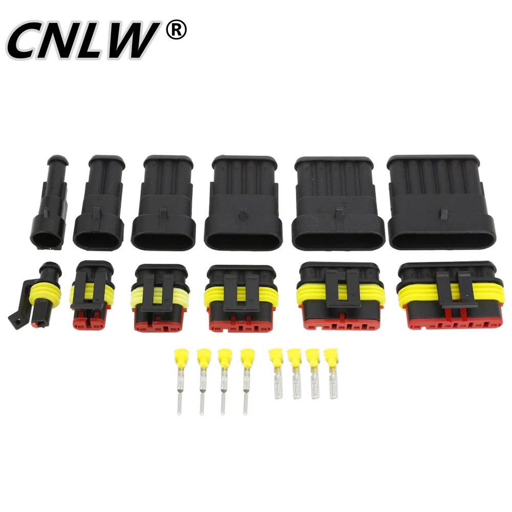 1 conjunto 1 2 3 4 5 6 pinos super selo amp conector elétrico automotivo à prova d' água lâmpada xenon plugue macho e fêmea para carro