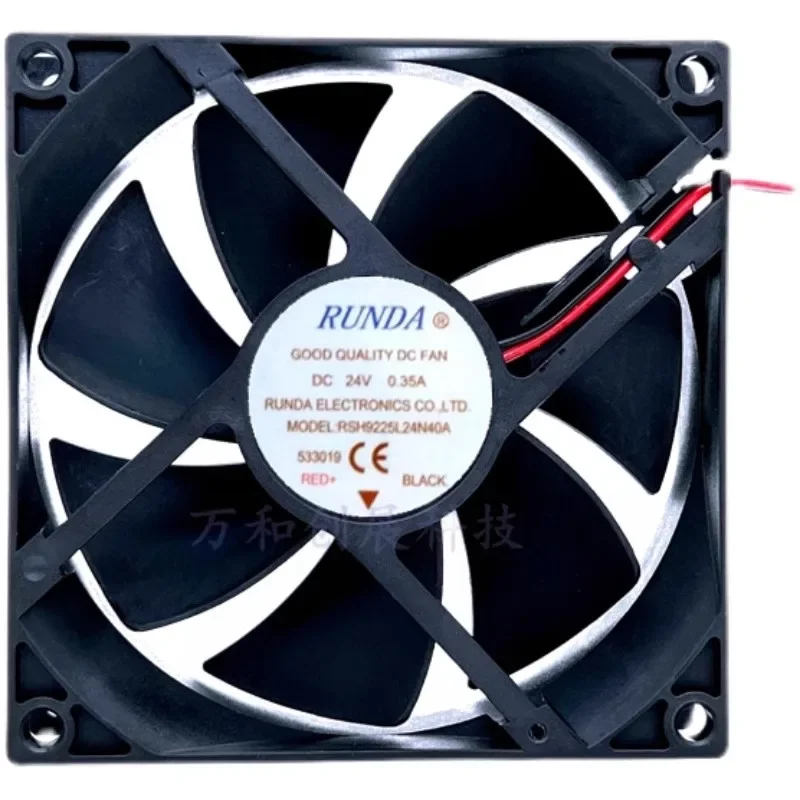 

New Cooling Fan for RUNDA RSH9225L24N41A/40A/38A 24V 0.35A 9225 Silent Frequency Converter 2-wire Fan 9CM 92x92x25mm