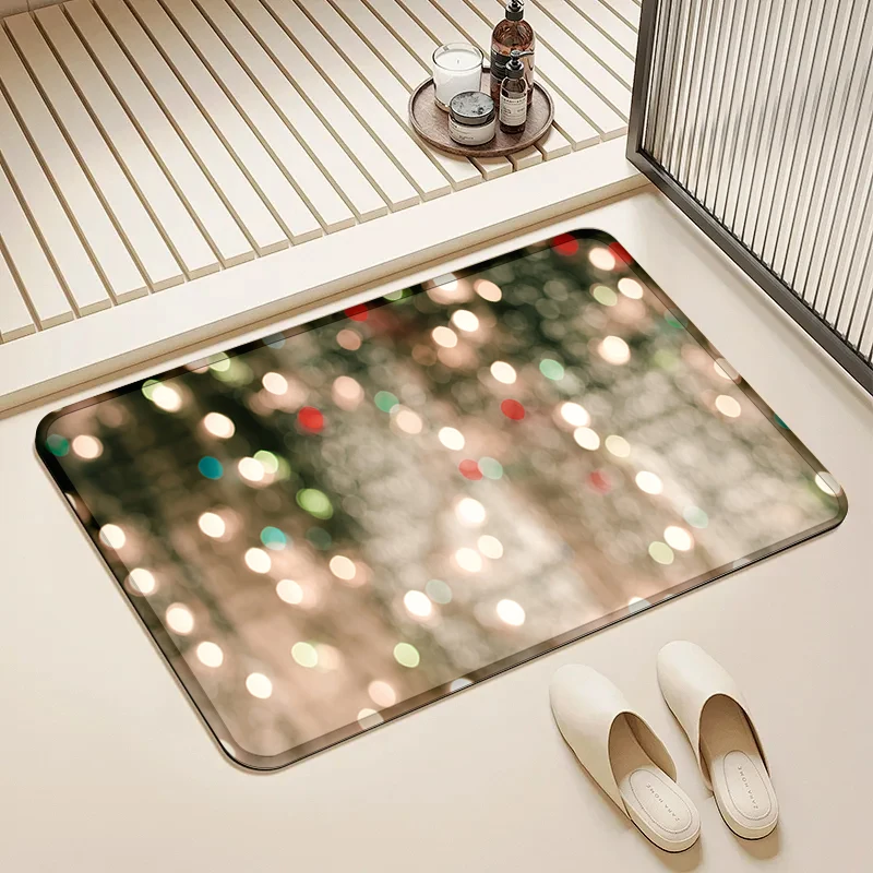 

Colorful Bokeh Light Door Mat Non-Slip Absorbent Floor Rug for Home Living Room Bathroom Decor