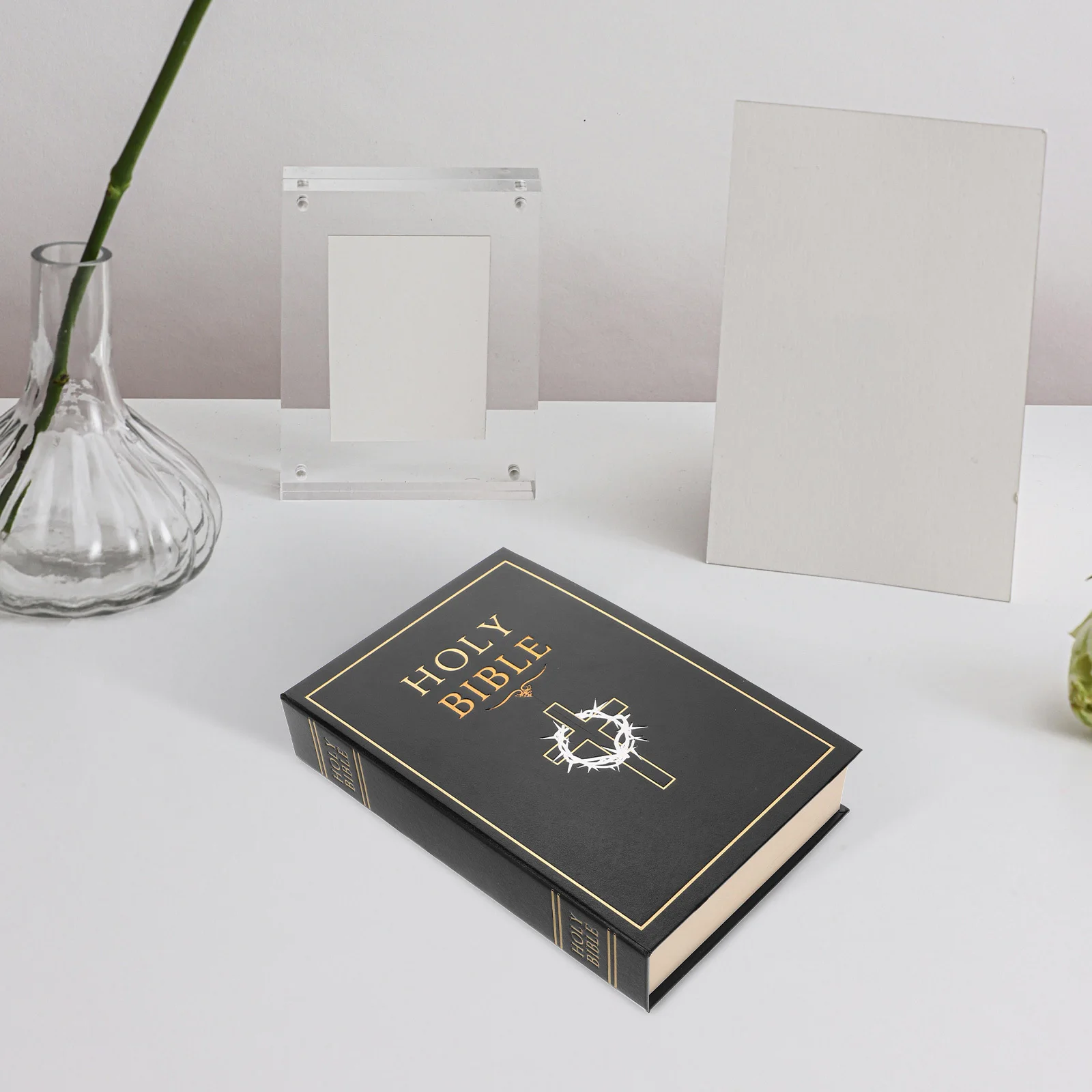 كتاب مزيف 8.6X5.8 بوصة جوفاء الكرتون حصالة على شكل حيوان الكتاب المقدس سر تحويل اقفال الصناديق لتخزين المجوهرات النقدية حاوية مخفية #2