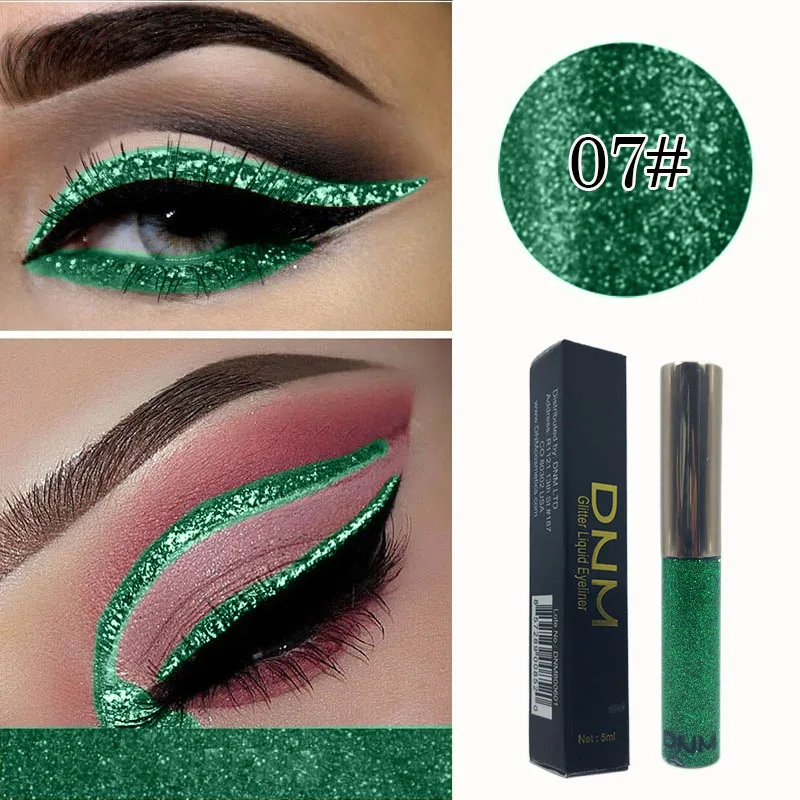 16 Farben Diamond Liquid Eyeliner Professional Silver Green Shiny Eyes Flash Langlebiger flüssiger Glitzer-Eyeliner Beauty Makeup – Detail 8