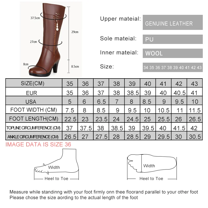 2024 Female winter shoes Women Genuine Leather High-heeled Boots Wool Lined Boots Fashion High Quality Motorcycle Boots