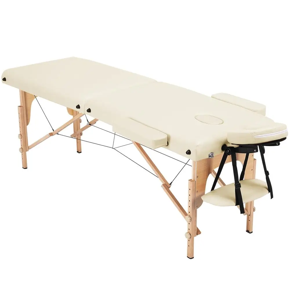

Portable Adjustable Massage and Beauty Table for Eyelash Services and Physical Therapy, Cream
